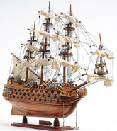 18" Wood Brown San Felipe 1690 Small Boat Hand Painted Decorative Boat